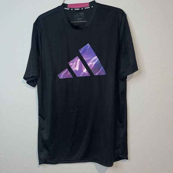 Adidas Woman Logo Top Regular Fit Training Black Purple Medium - Picture 1 of 7